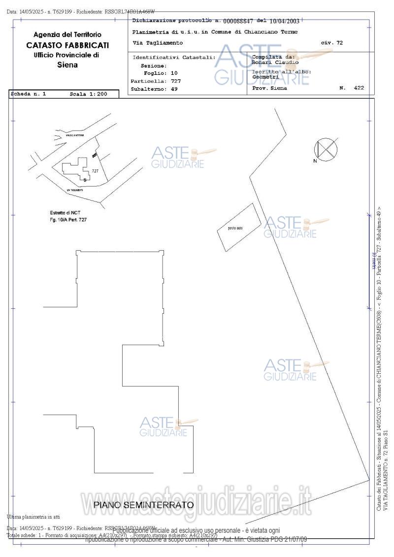 Planimetria del bene