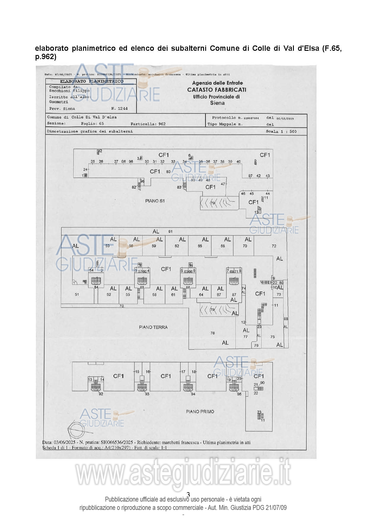 Planimetria del bene