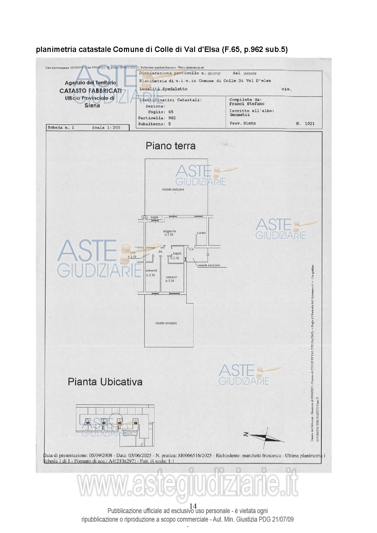 Planimetria del bene