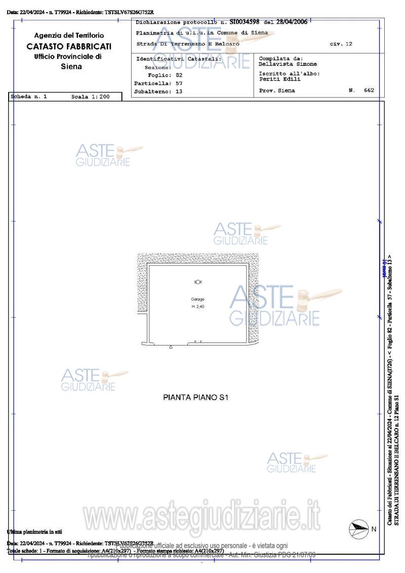 Planimetria del bene