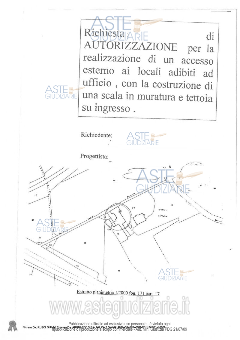 Planimetria del bene