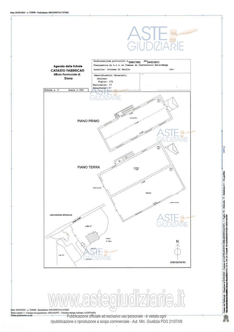 Planimetria del bene