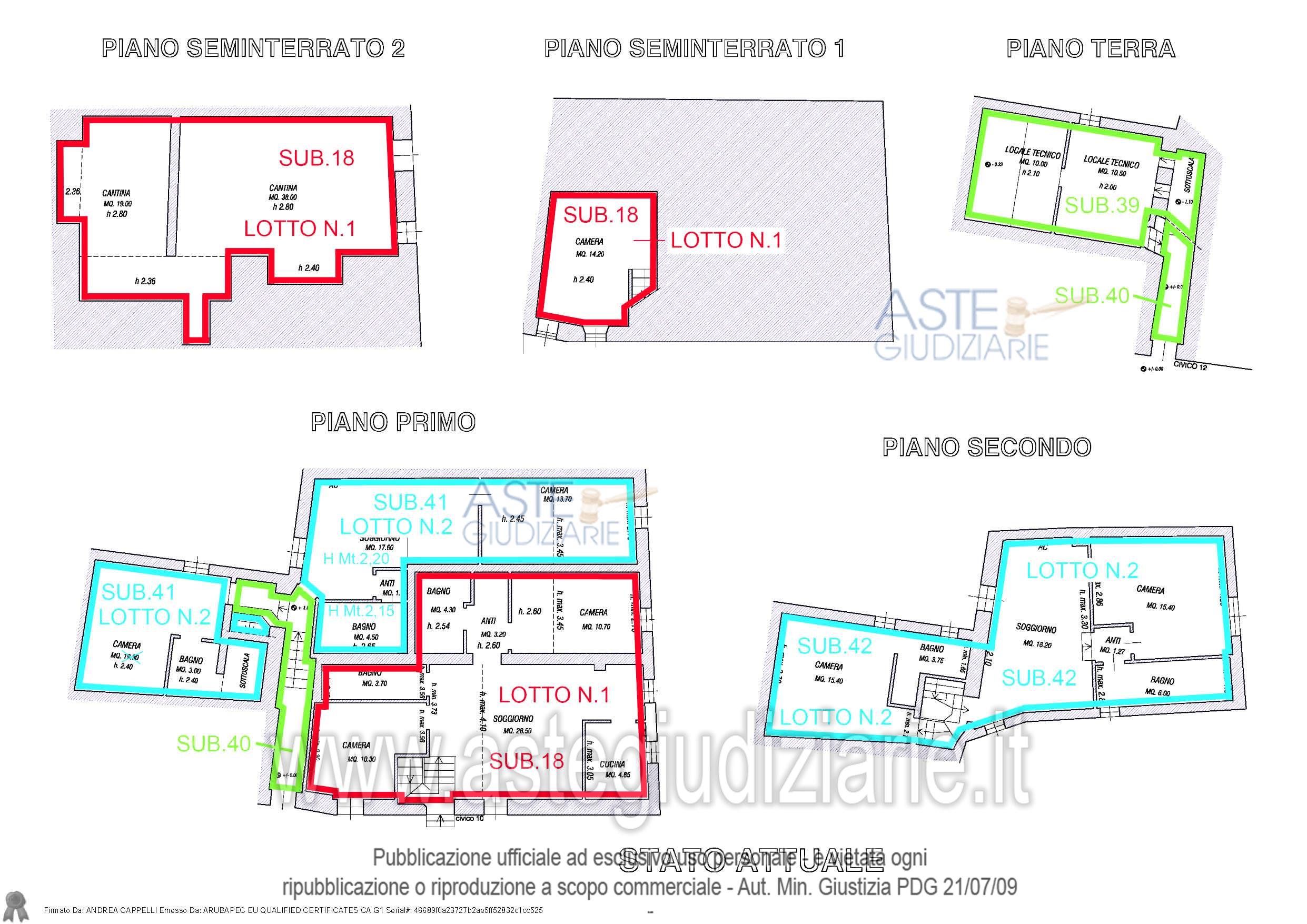 Planimetria del bene