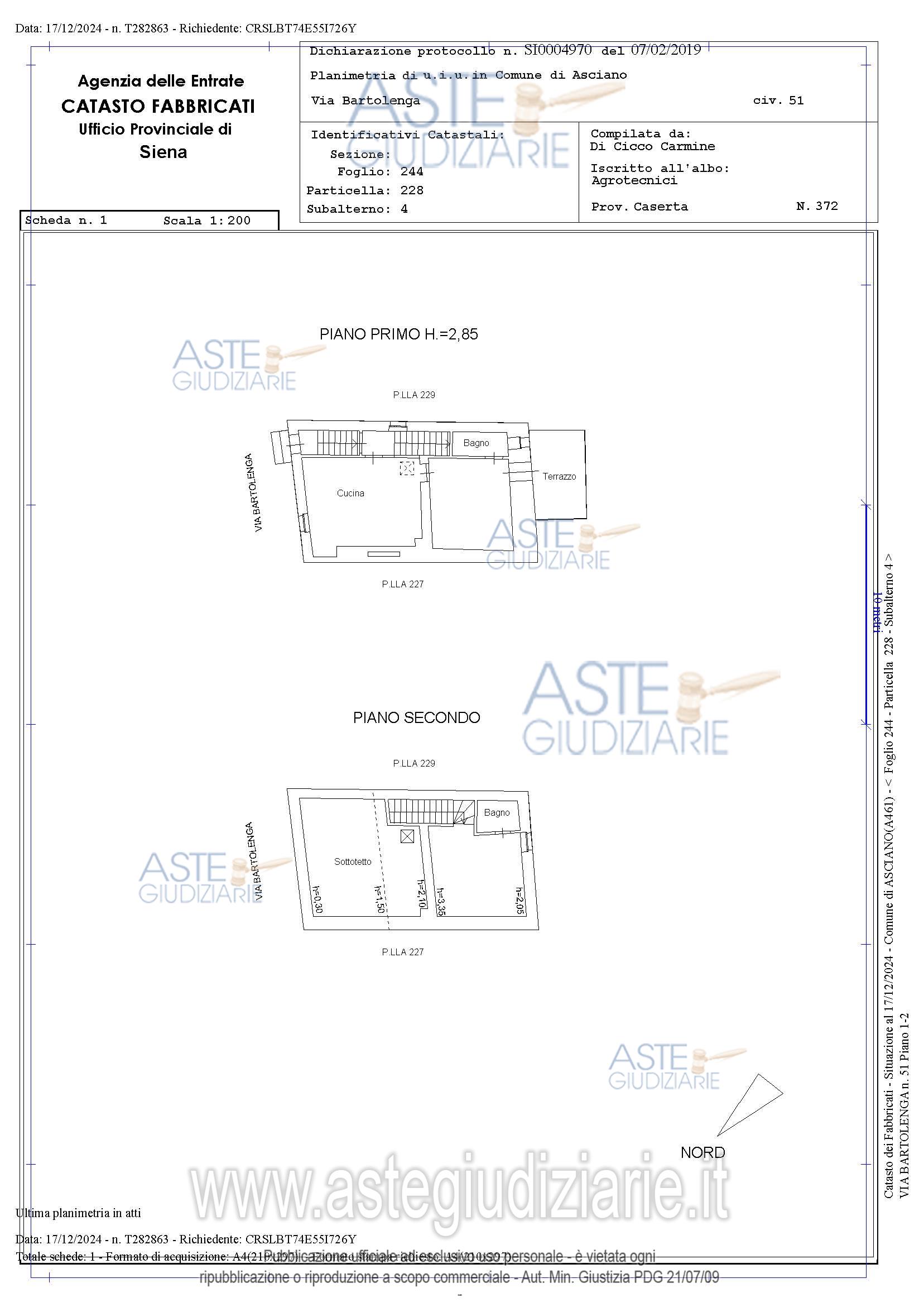 Planimetria del bene