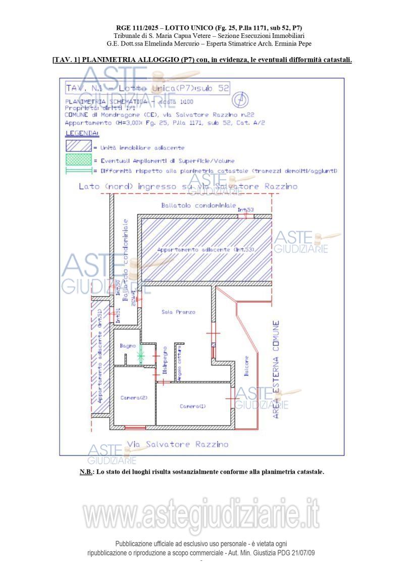 Planimetria del bene