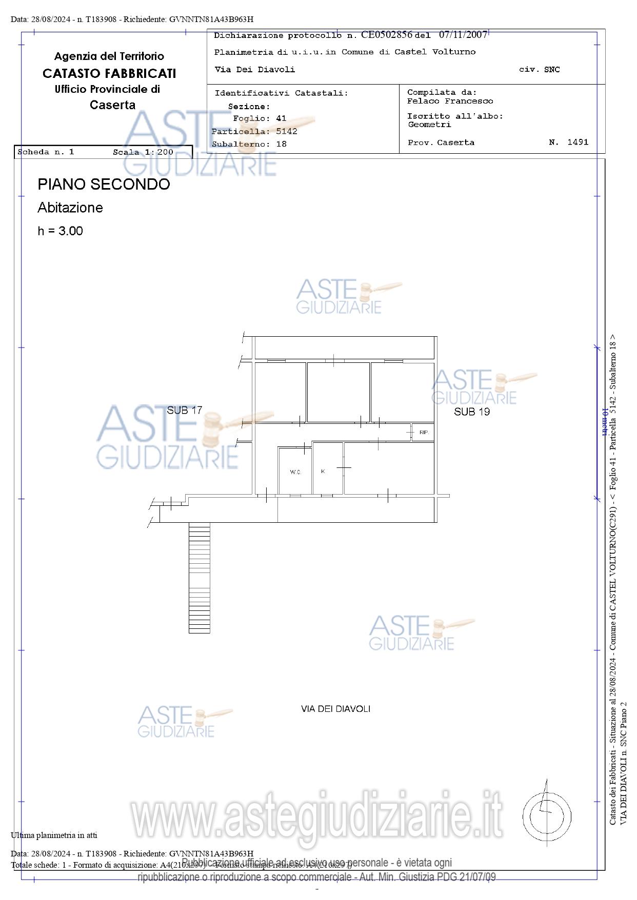 Planimetria del bene