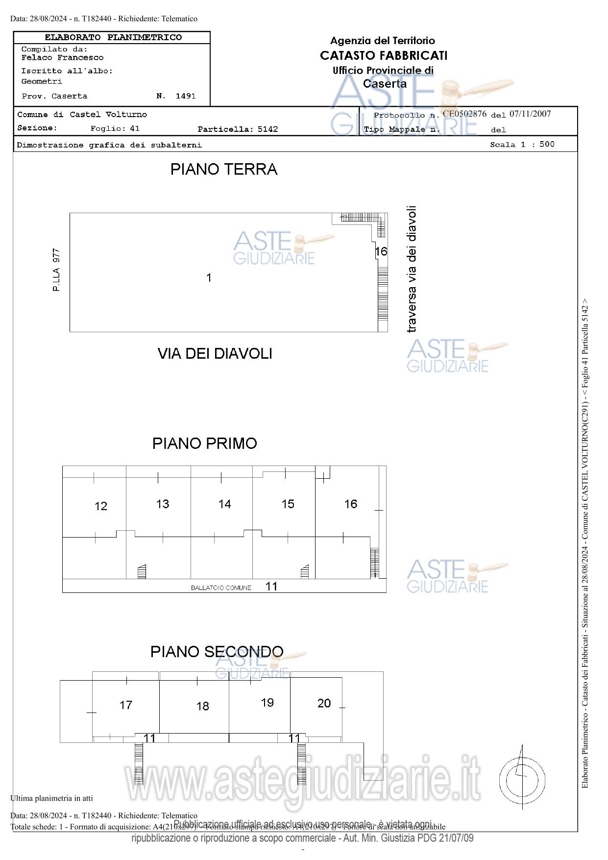 Planimetria del bene