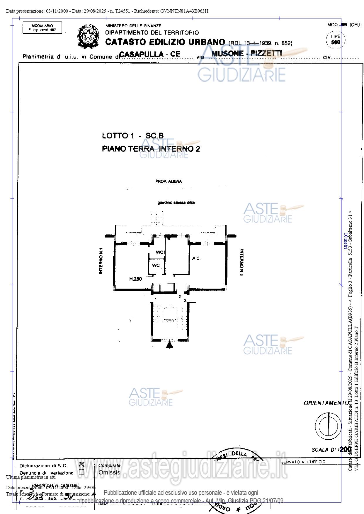 Planimetria del bene