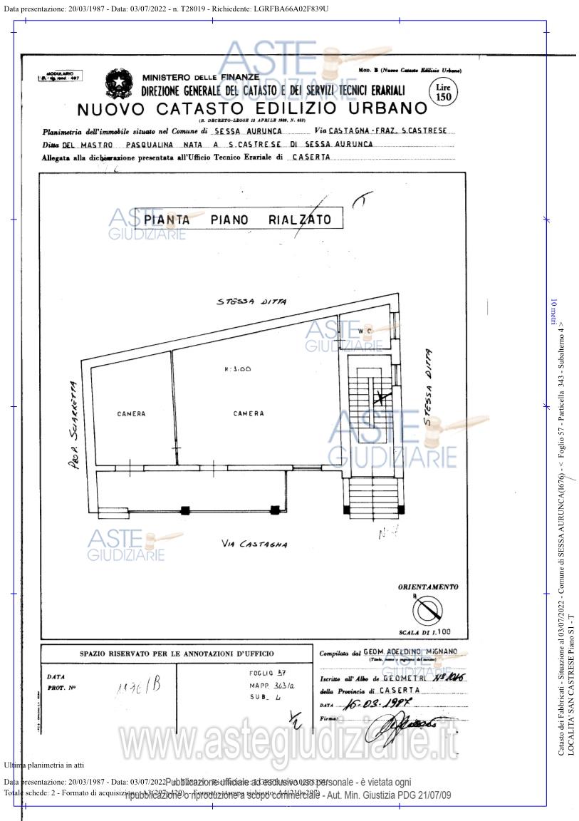 Planimetria del bene