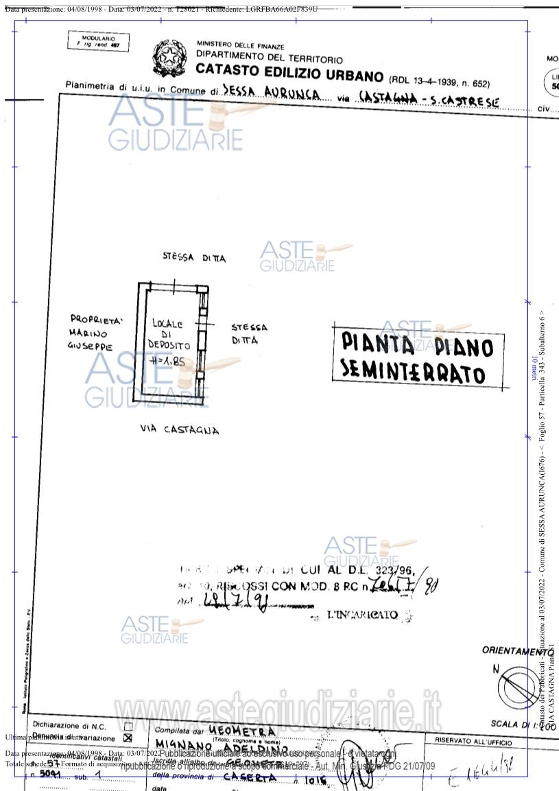 Planimetria del bene