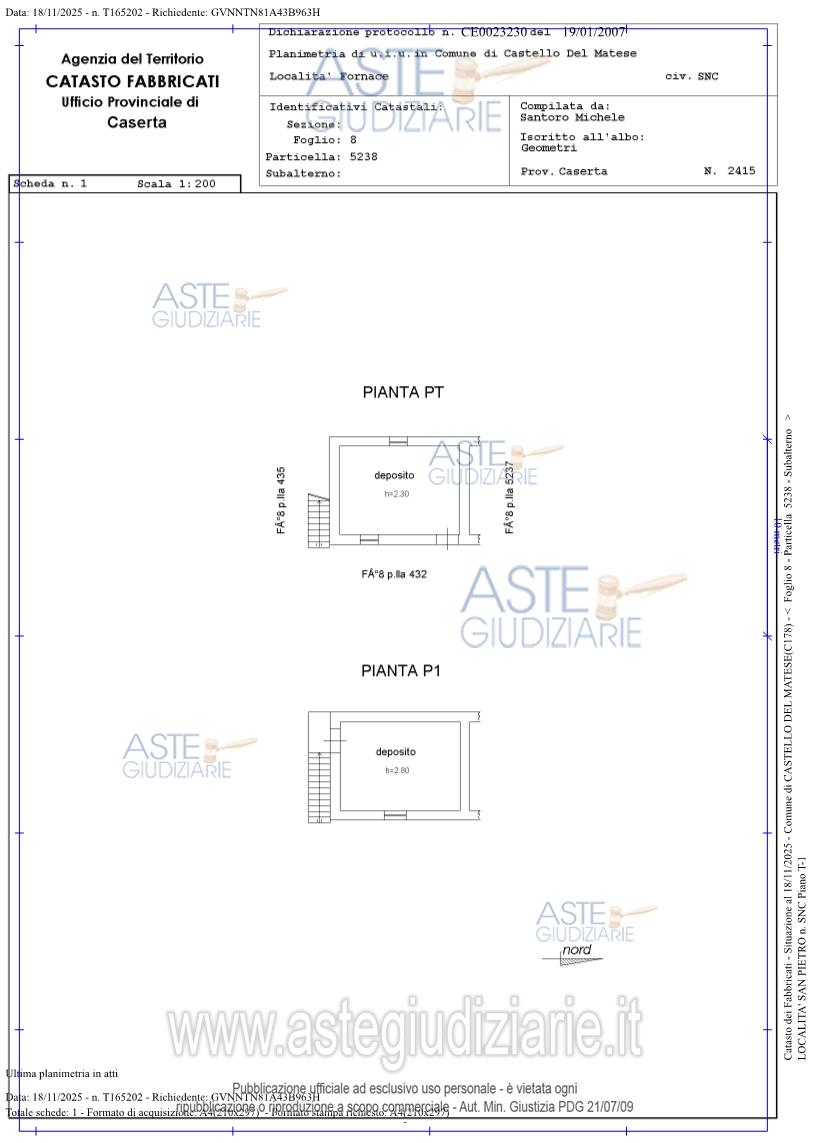 Planimetria del bene
