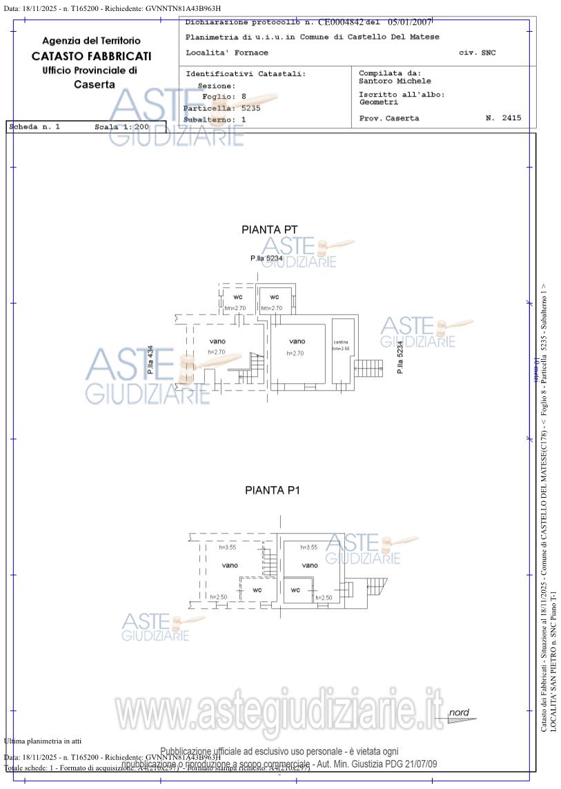 Planimetria del bene