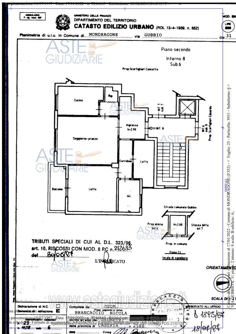 Planimetria del bene