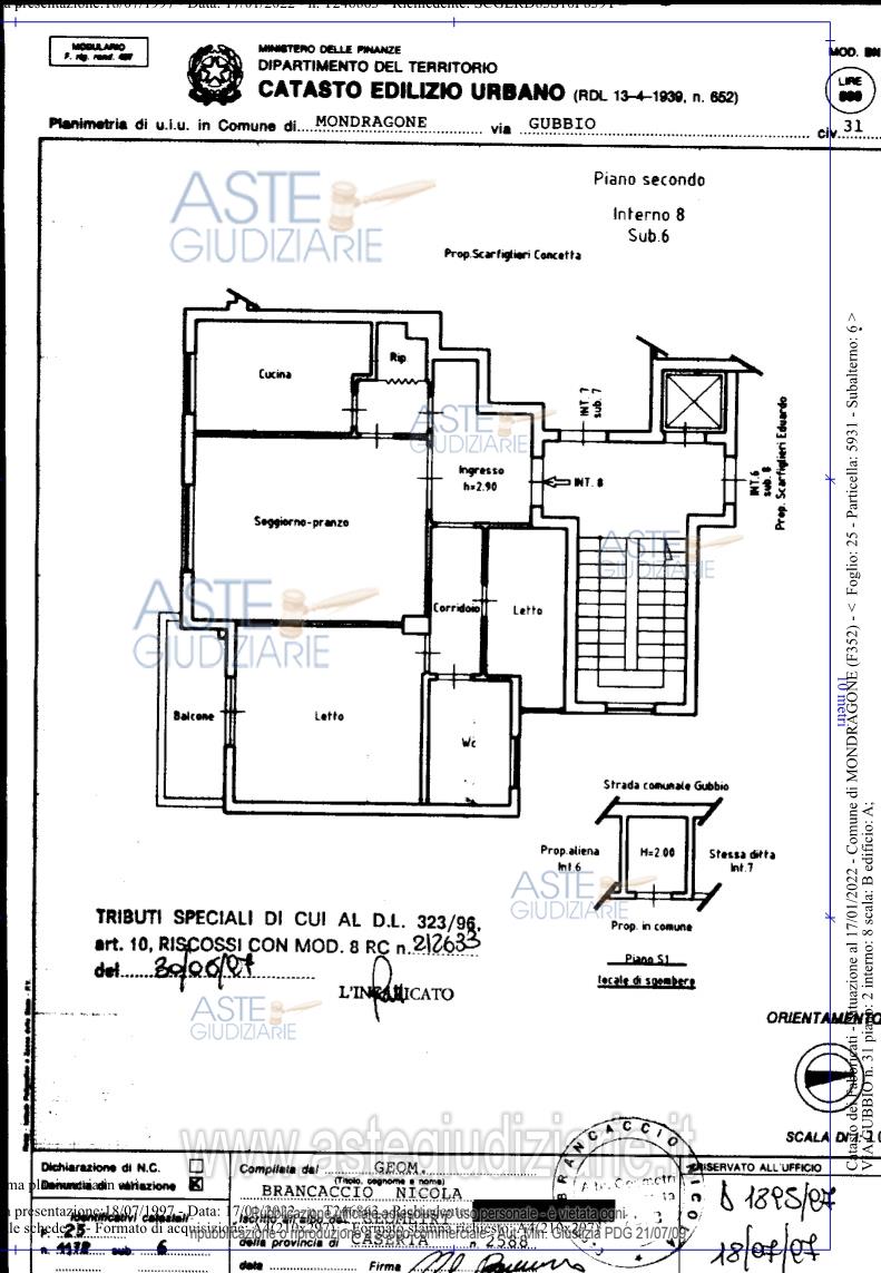 Planimetria del bene