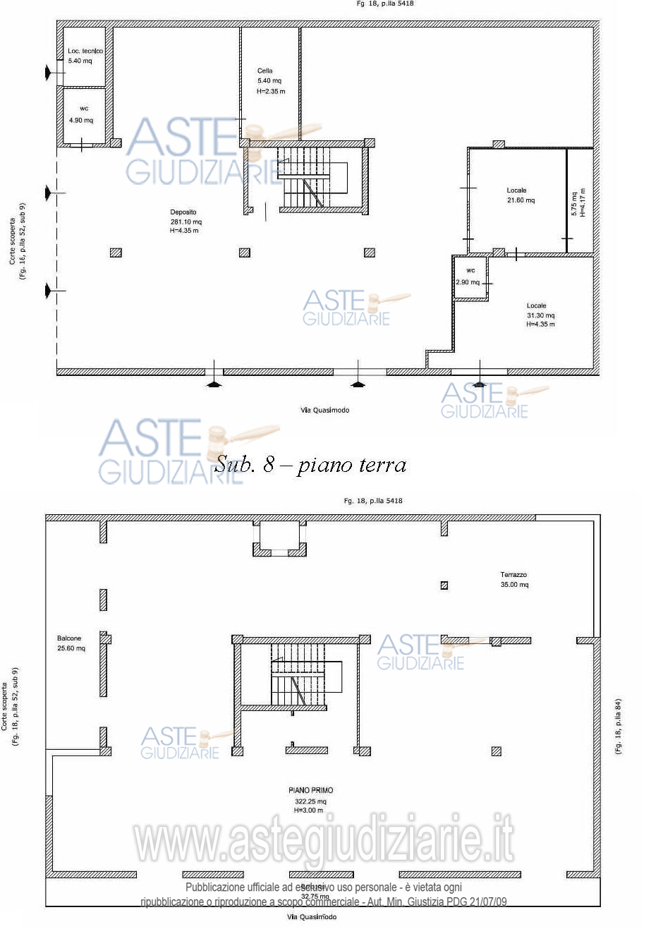 Planimetria del bene