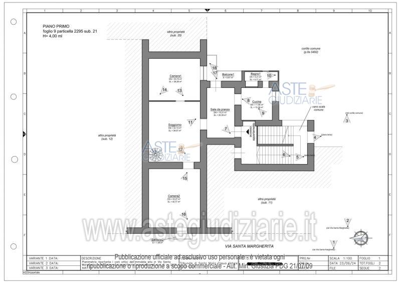 Planimetria del bene