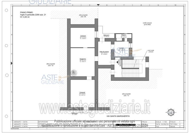 Planimetria del bene