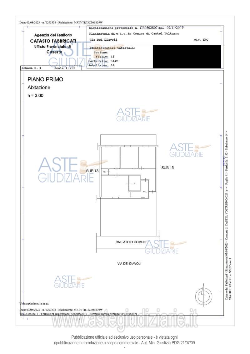 Planimetria del bene