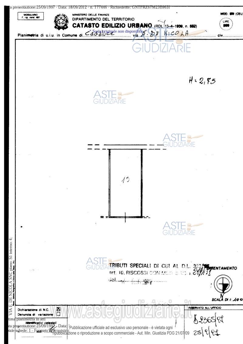 Planimetria del bene