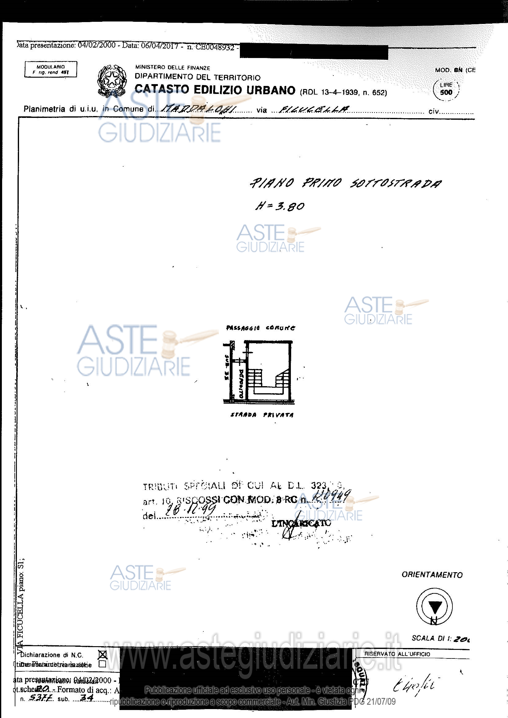 Planimetria del bene