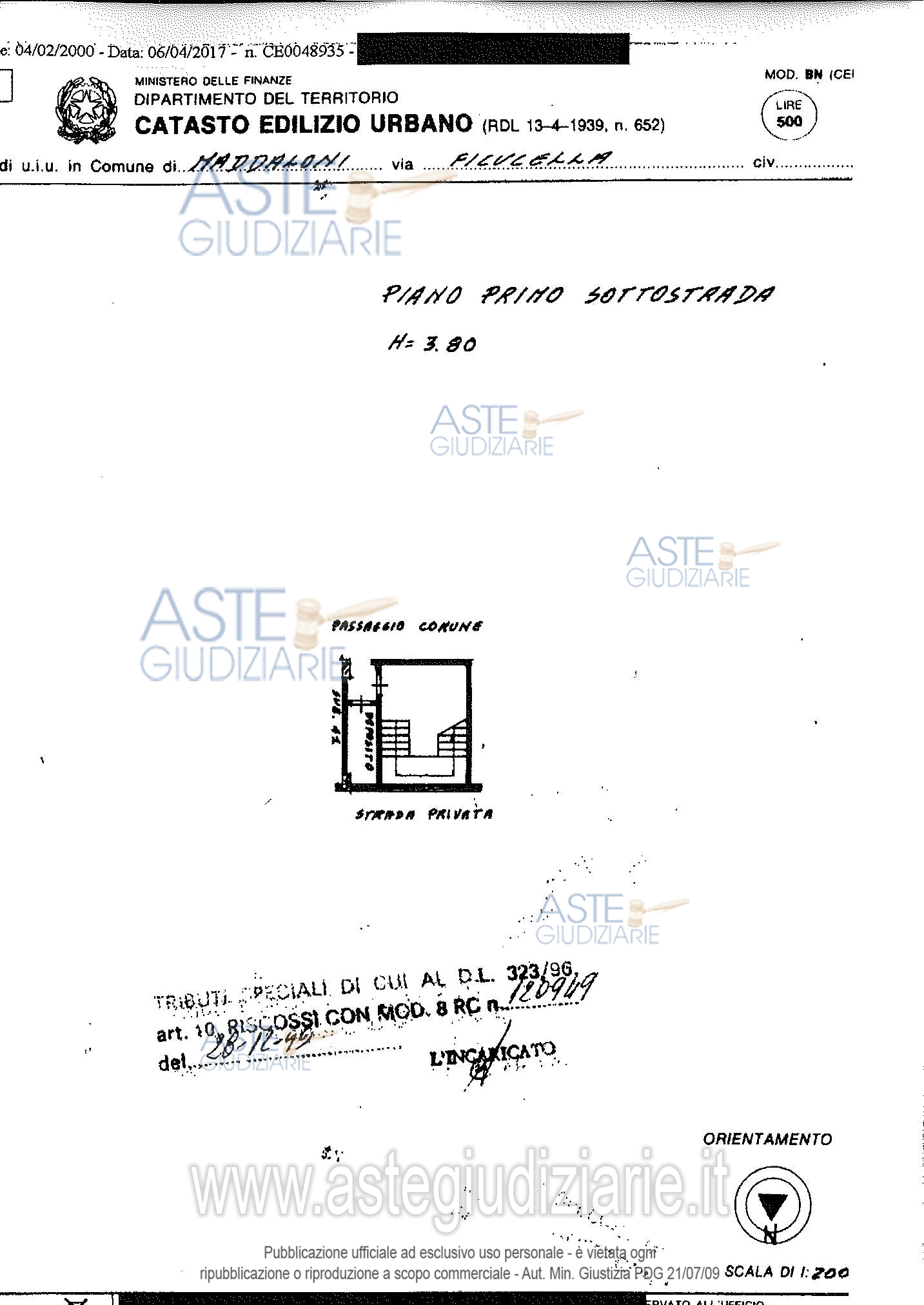 Planimetria del bene