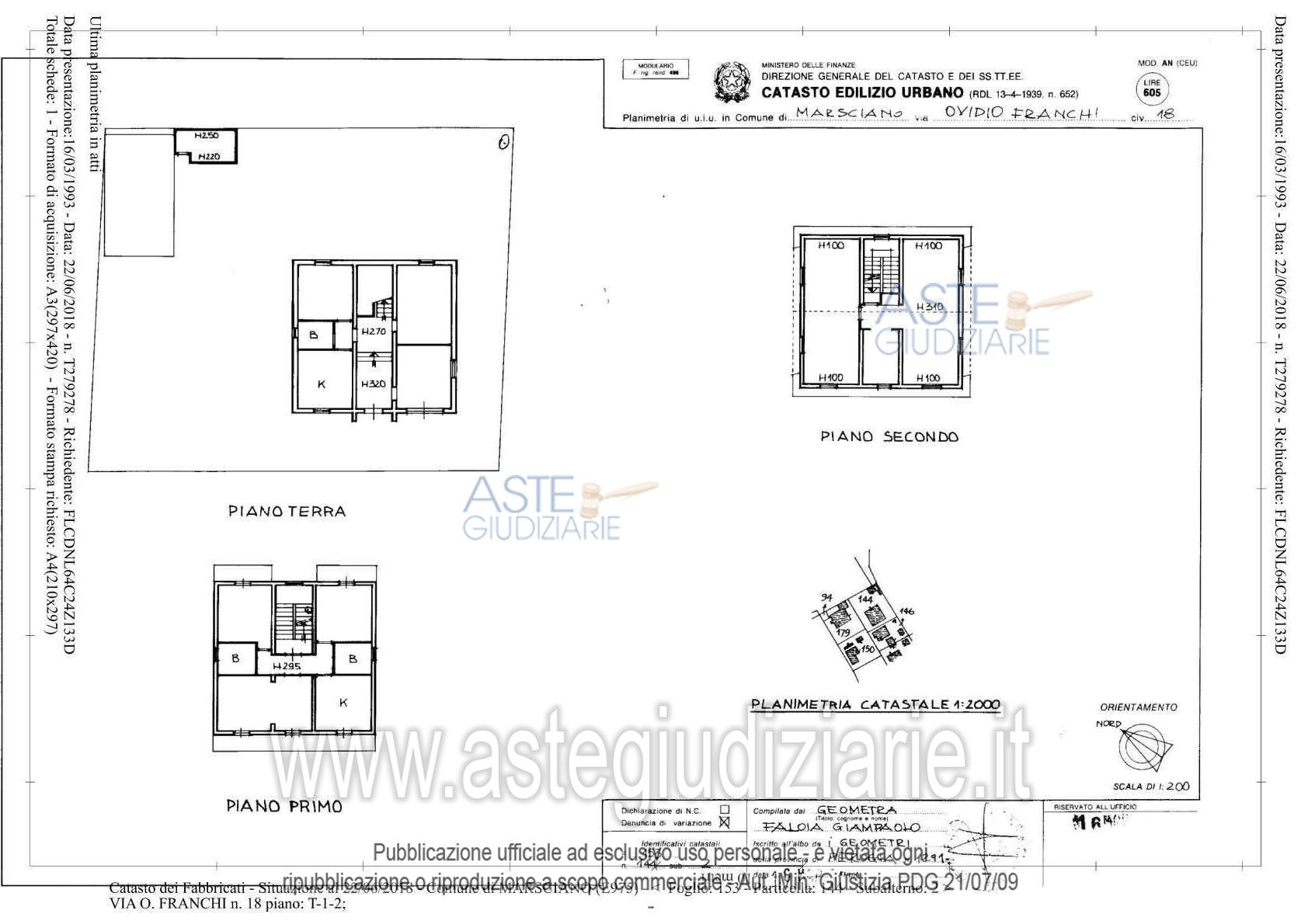 Planimetria del bene
