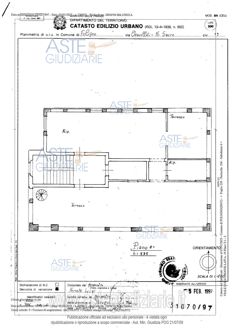 Planimetria del bene