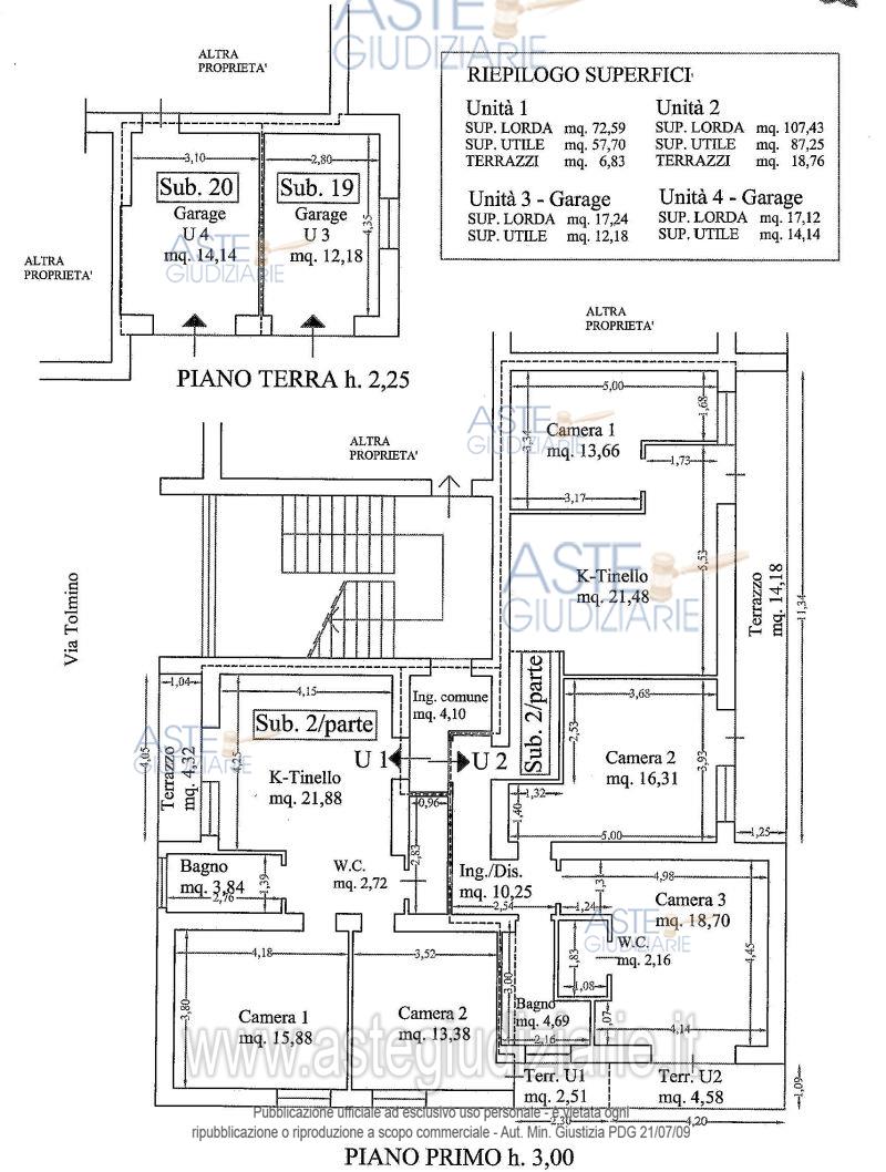 Planimetria del bene