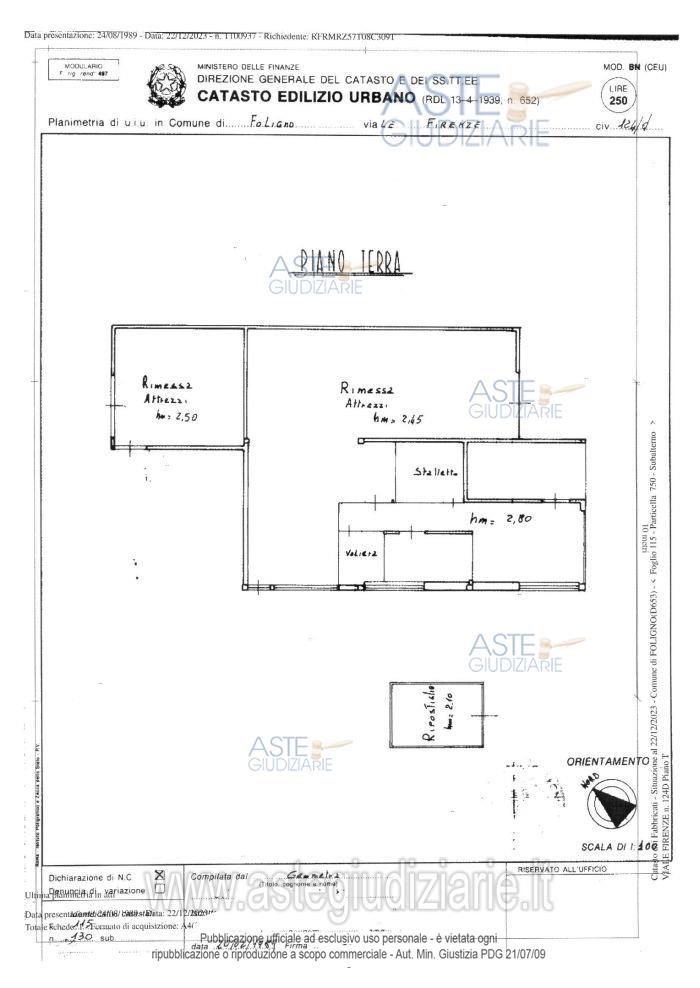 Planimetria del bene