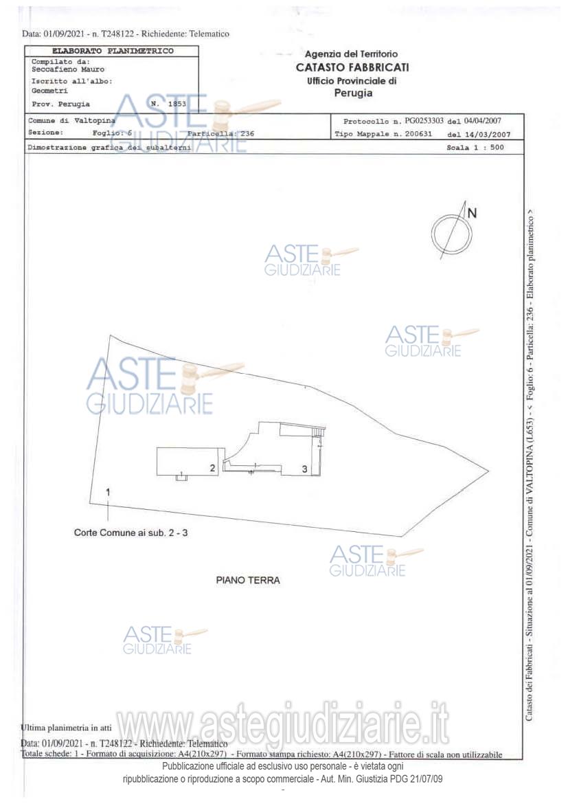Planimetria del bene
