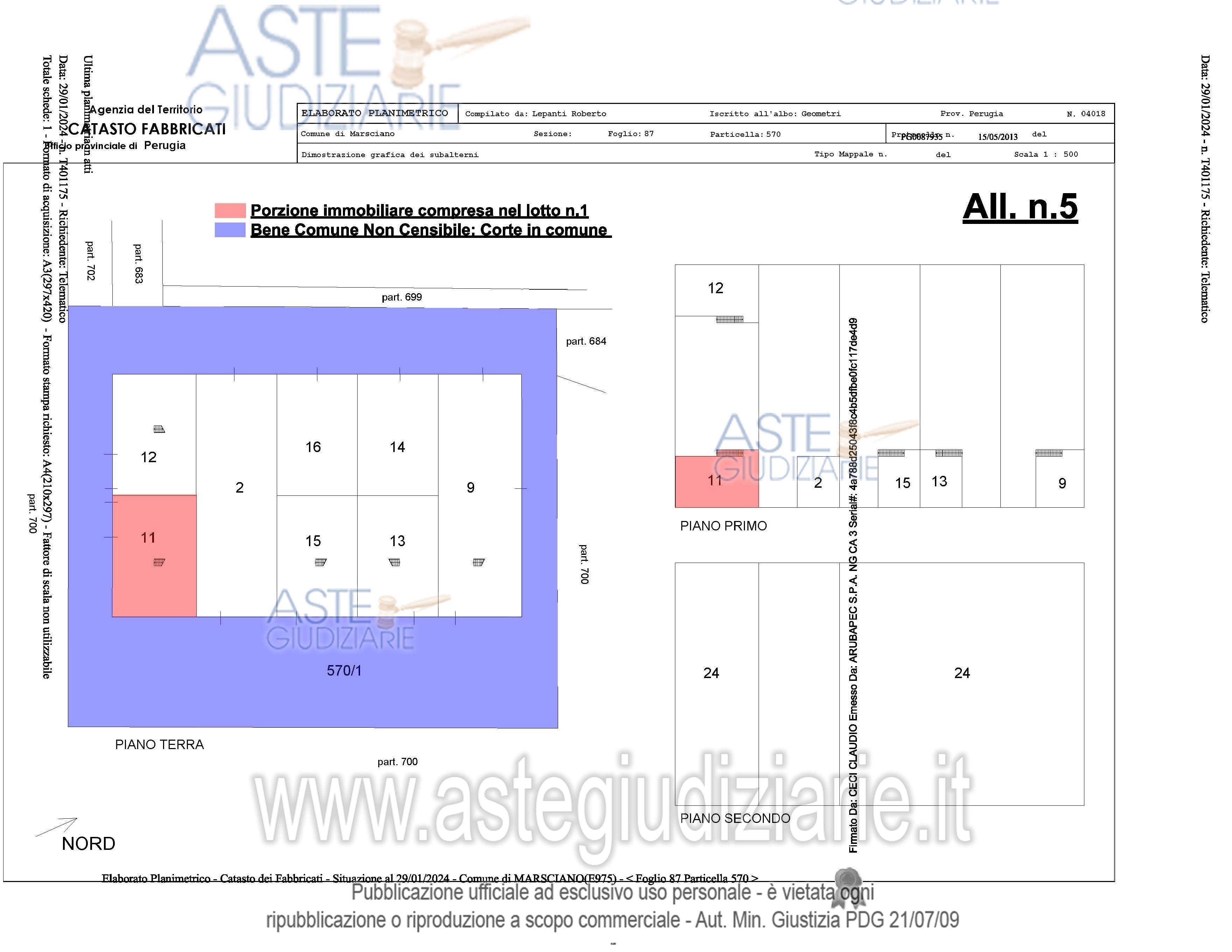 Planimetria del bene