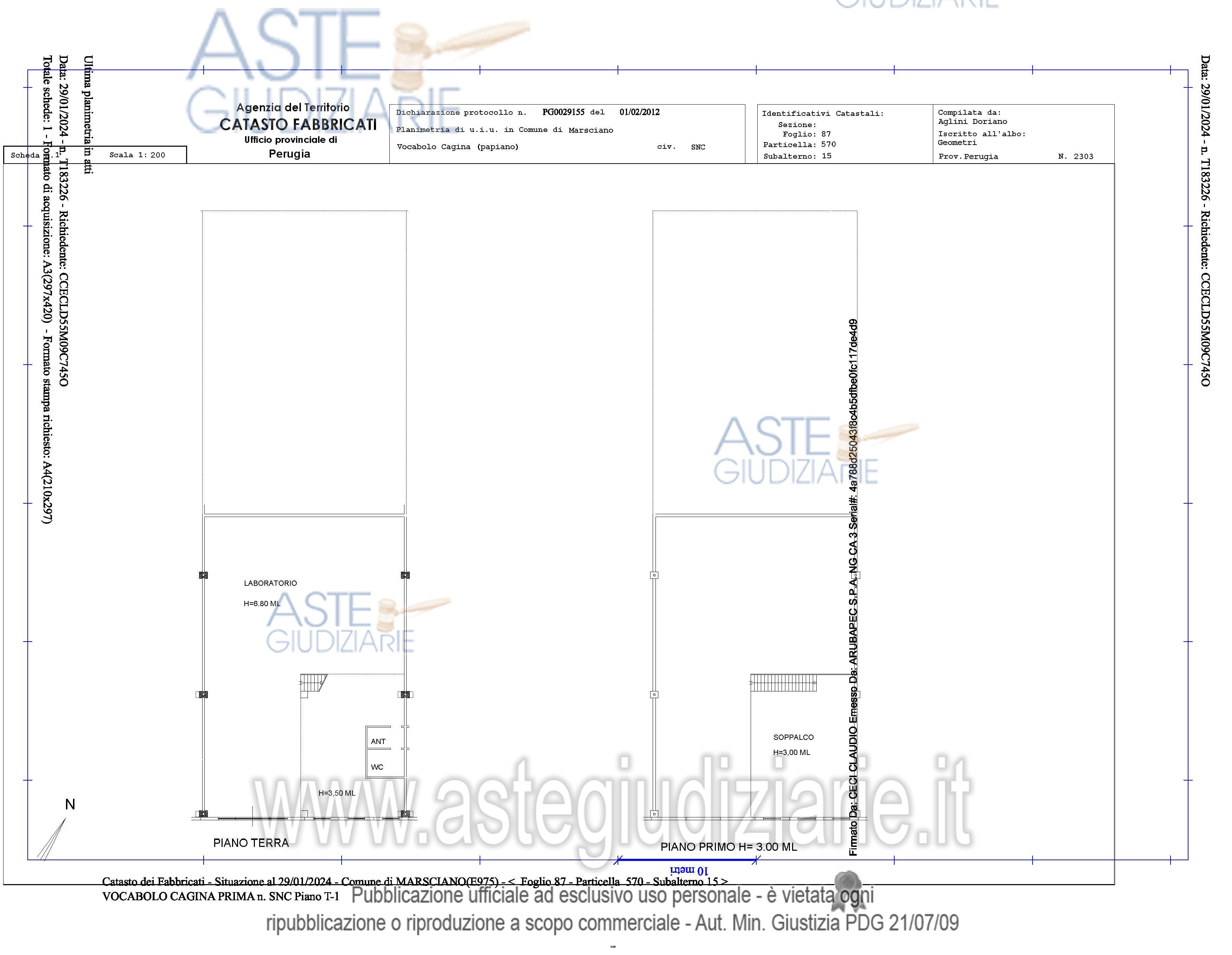Planimetria del bene