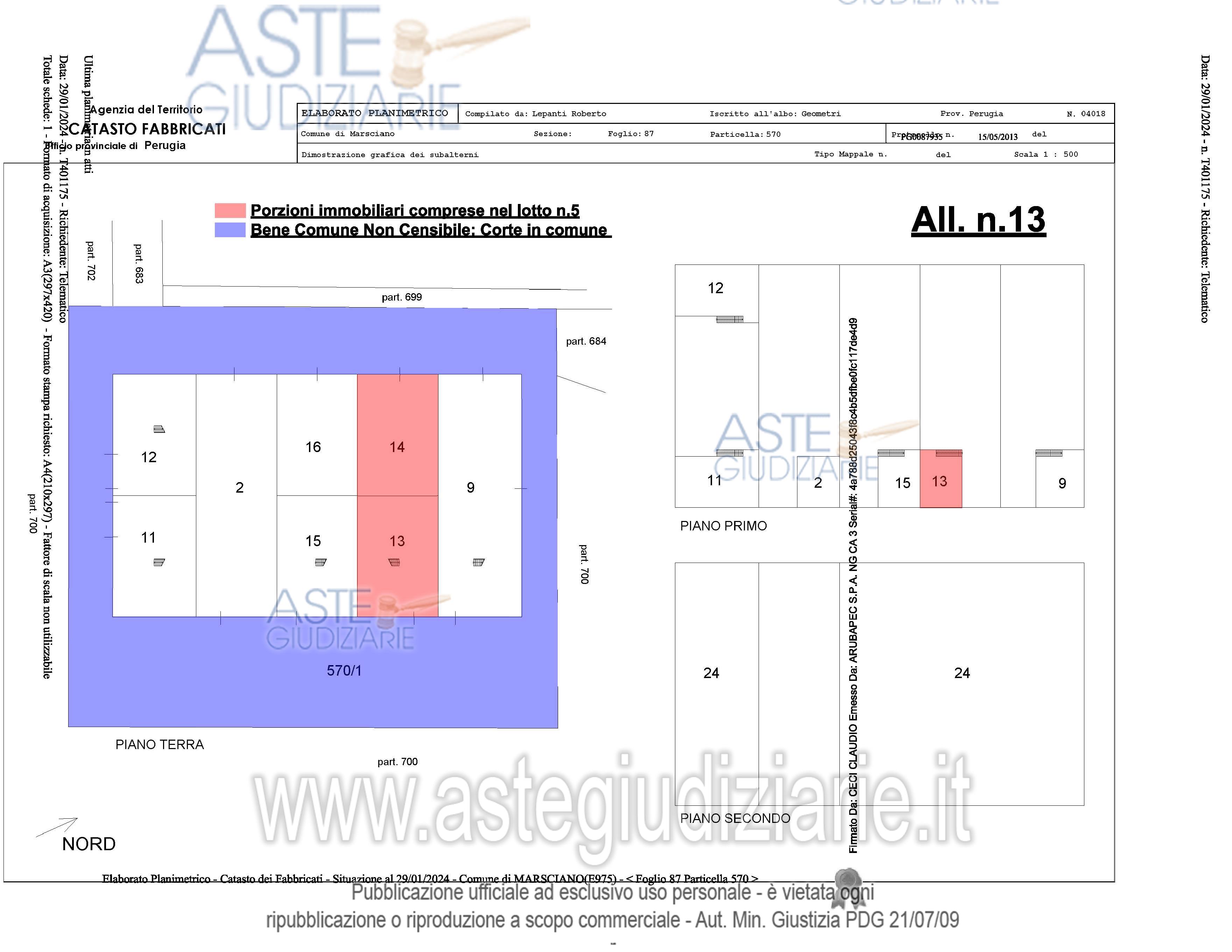 Planimetria del bene