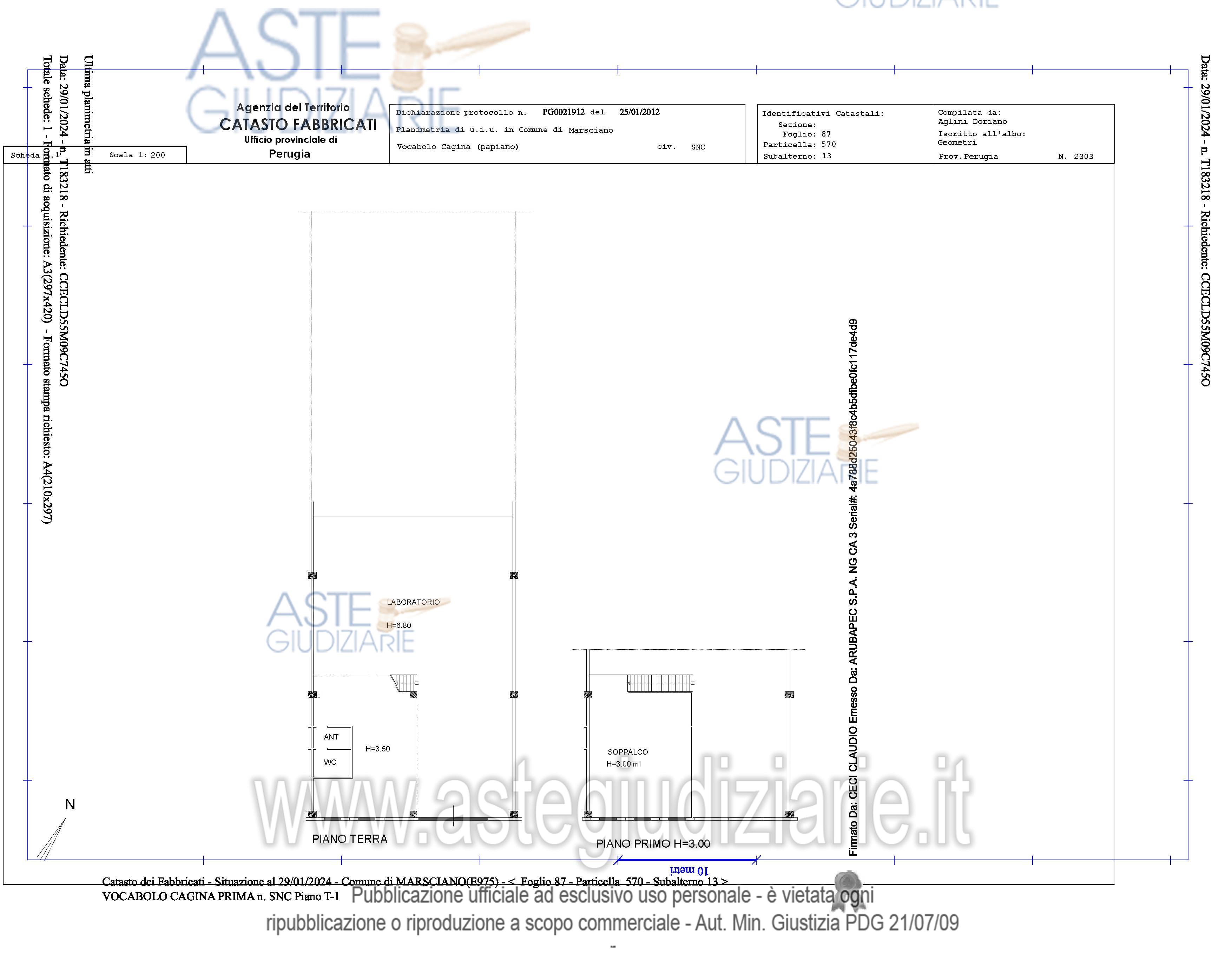 Planimetria del bene