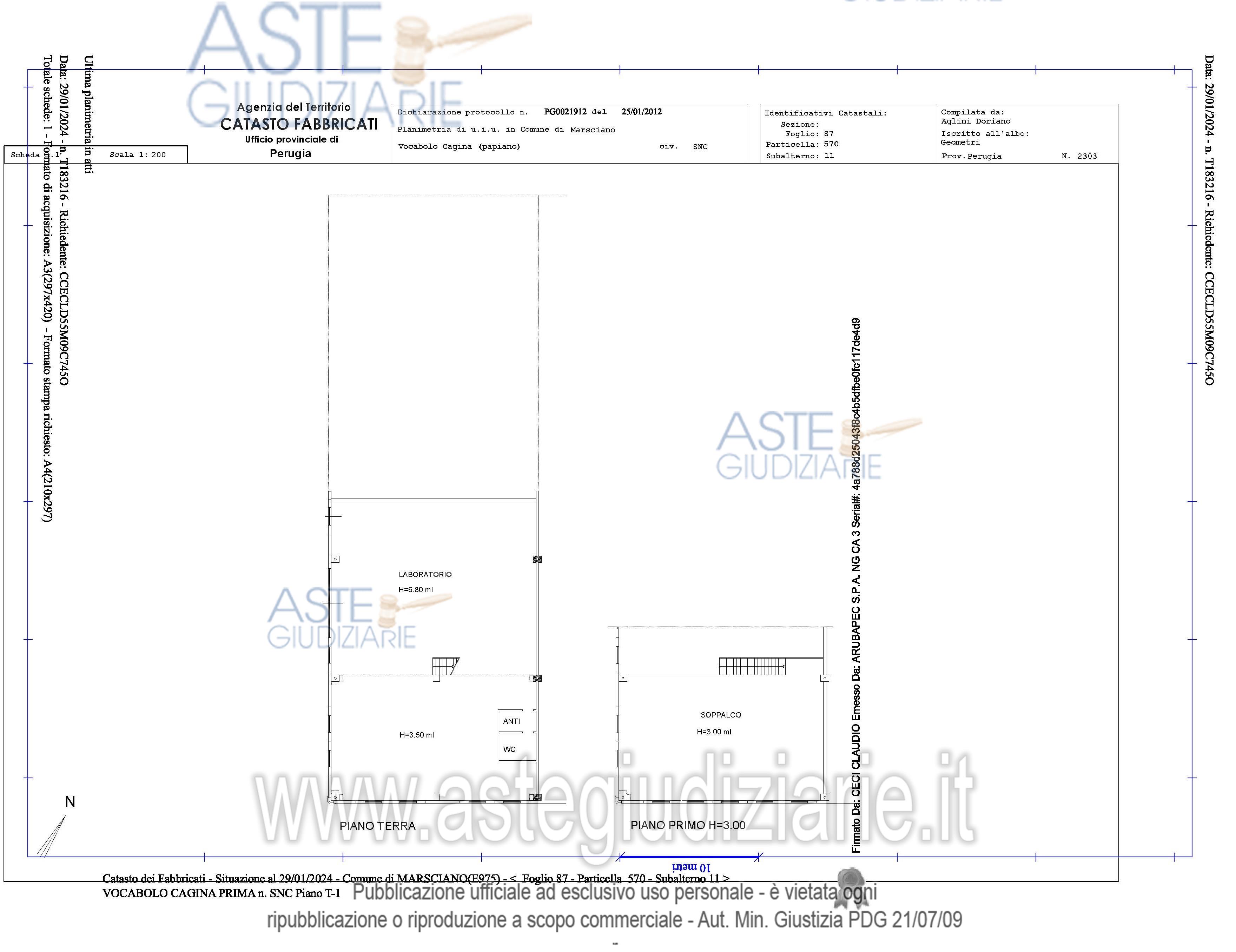 Planimetria del bene