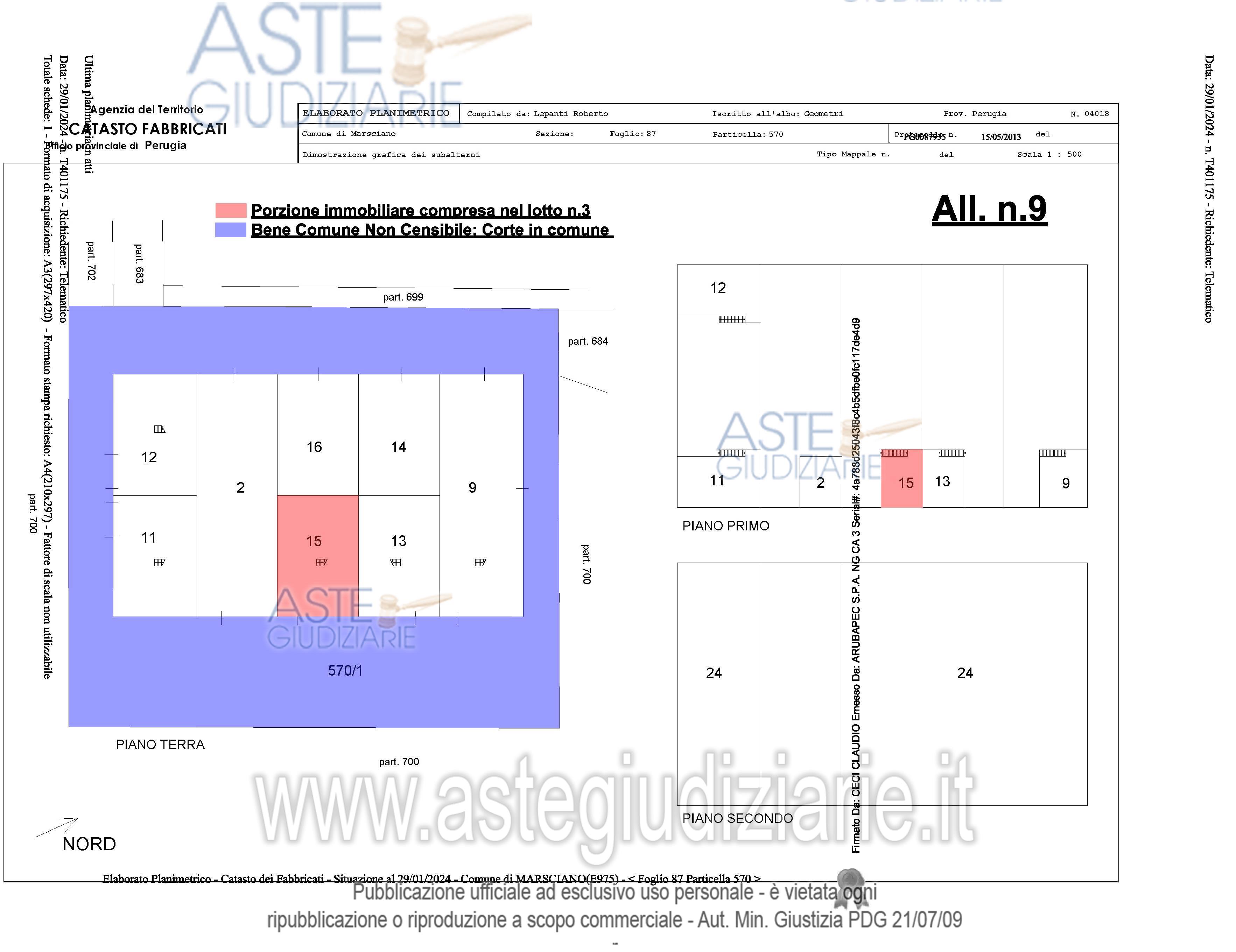 Planimetria del bene