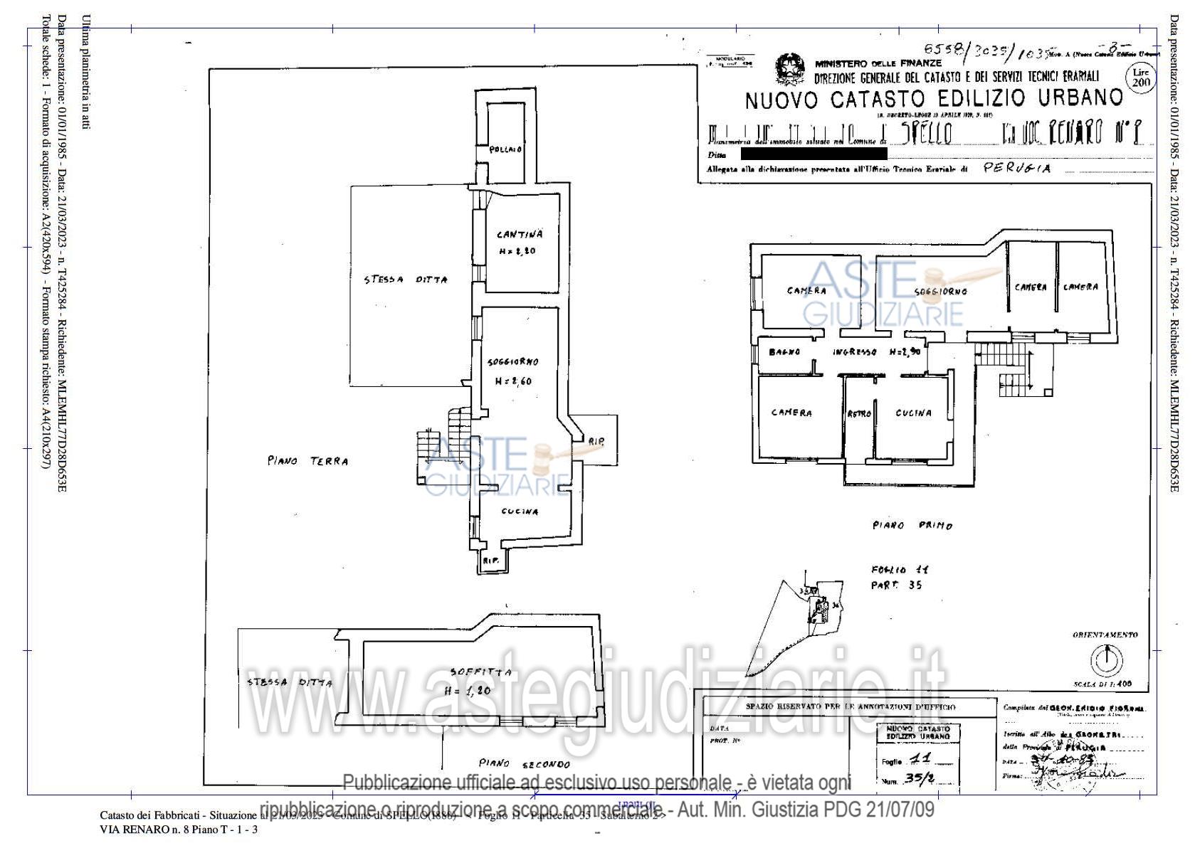 Planimetria del bene