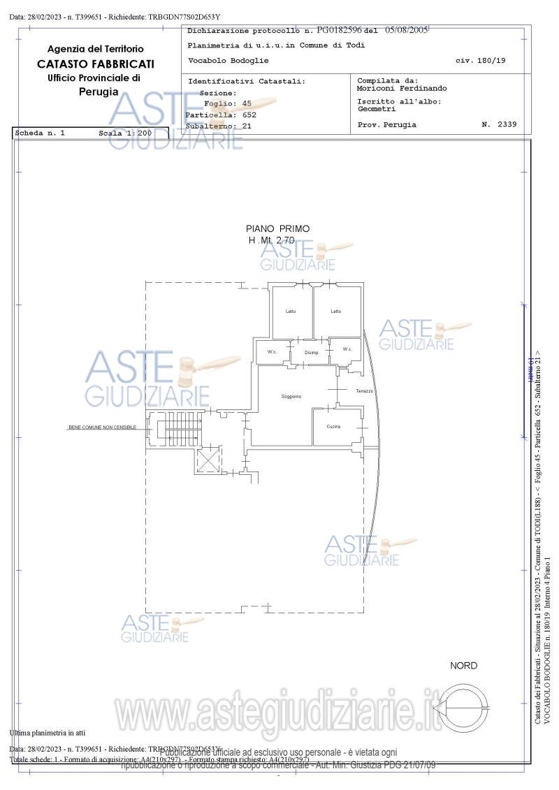 Planimetria del bene