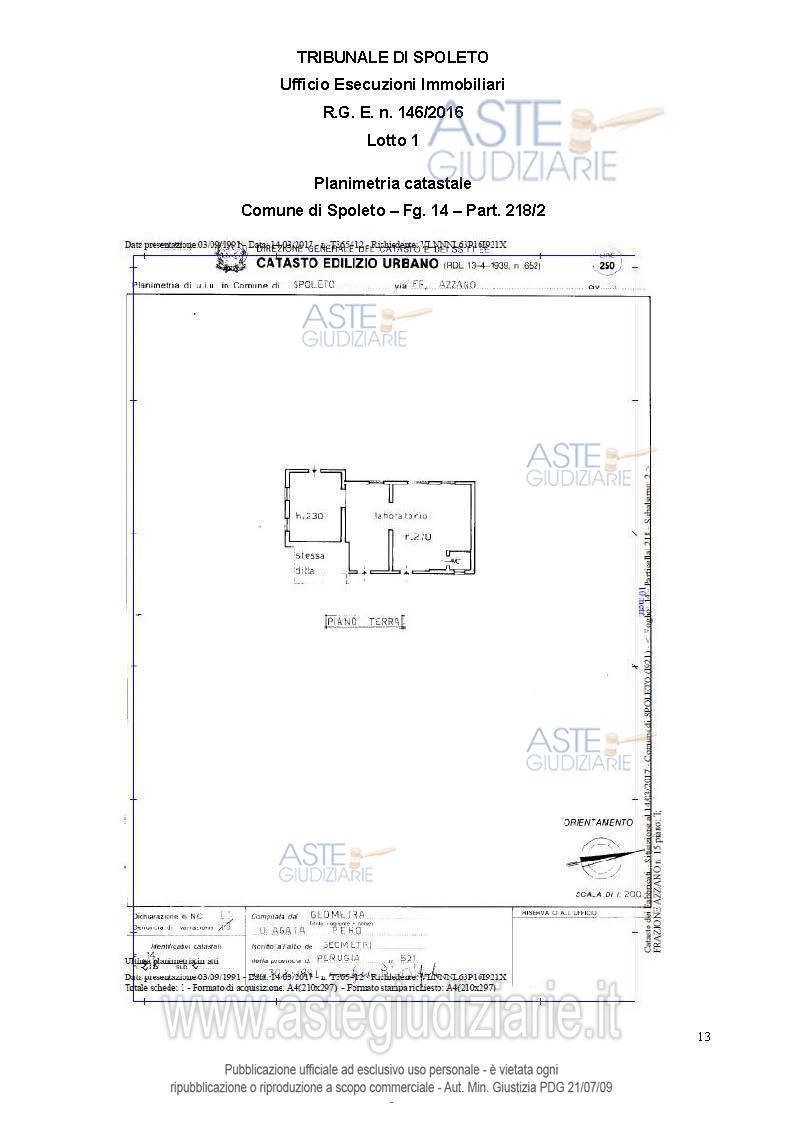 Planimetria del bene