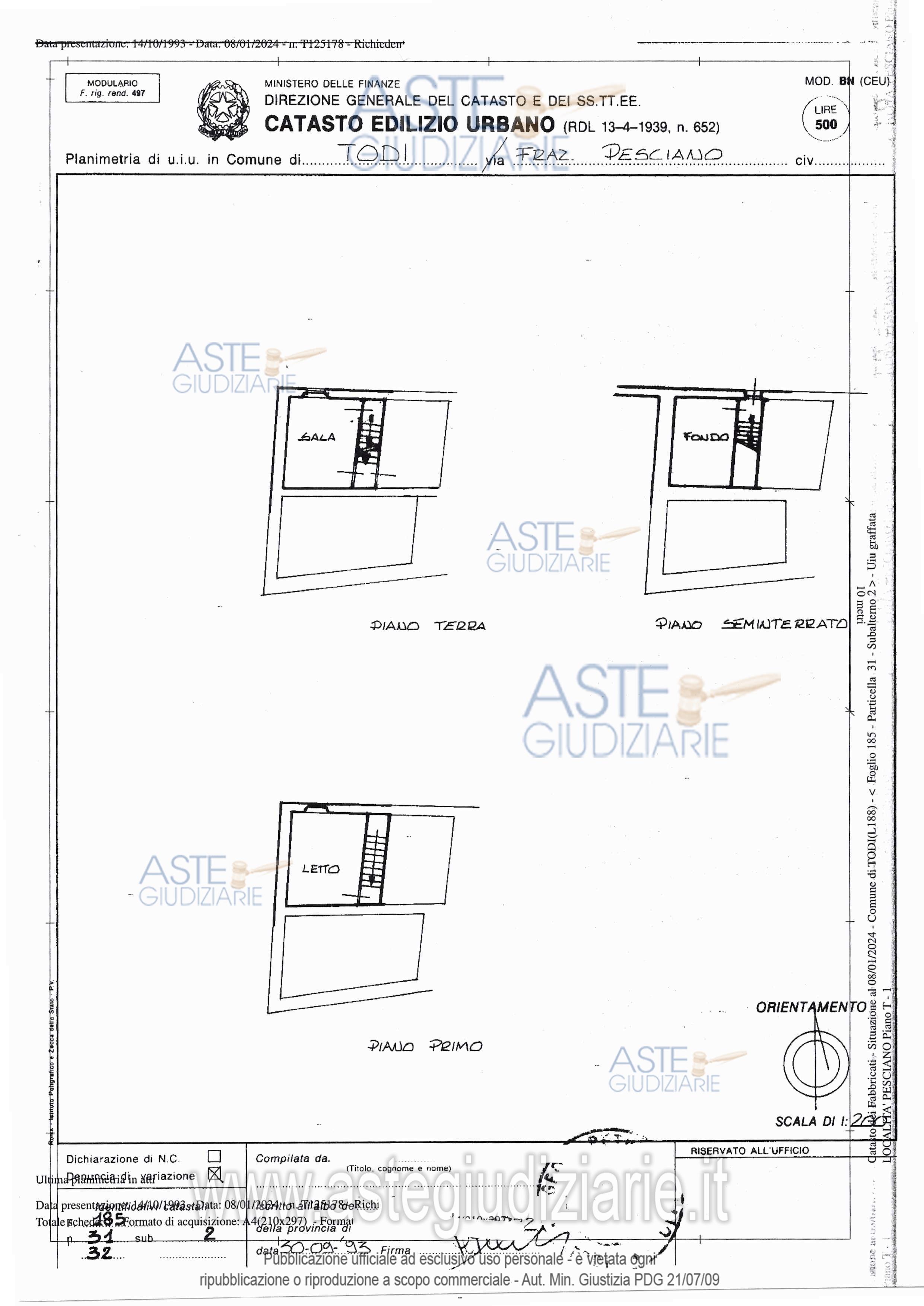 Planimetria del bene