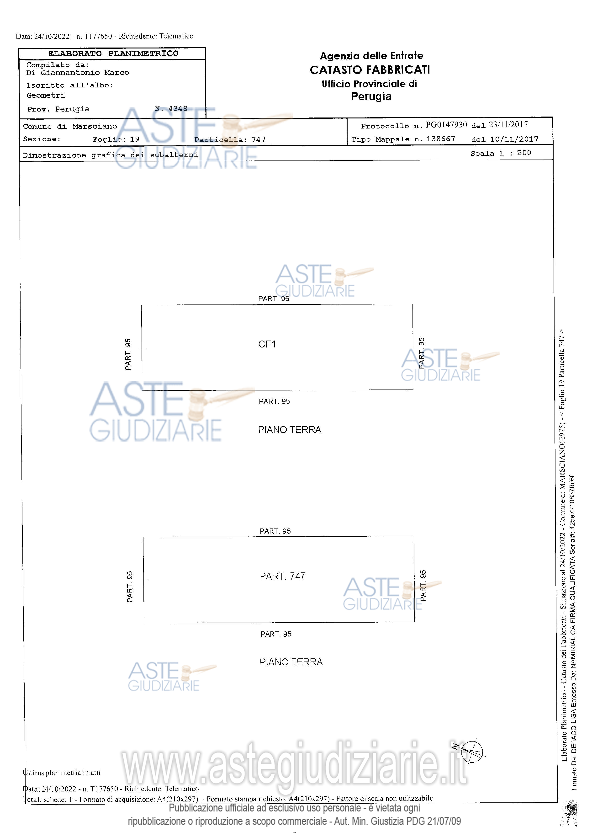 Planimetria del bene