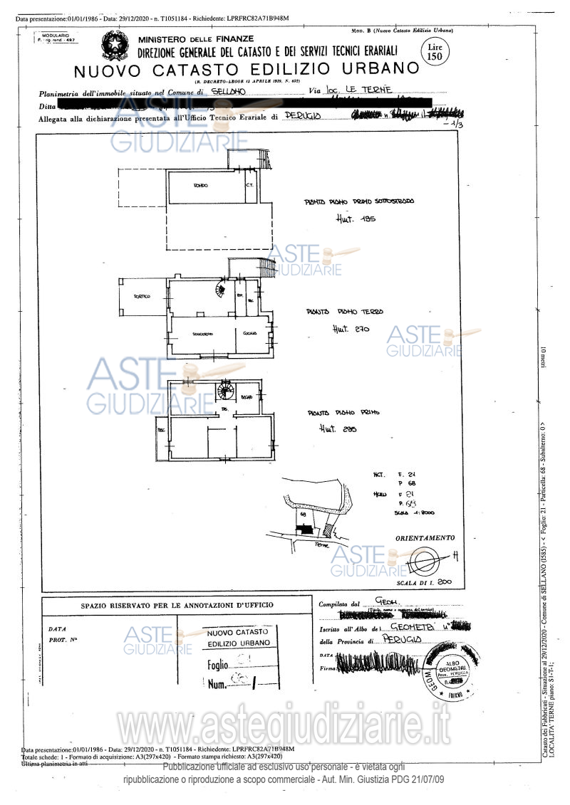 Planimetria del bene