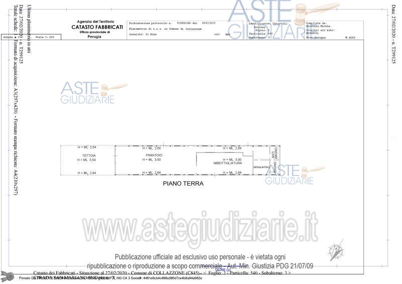 Planimetria del bene