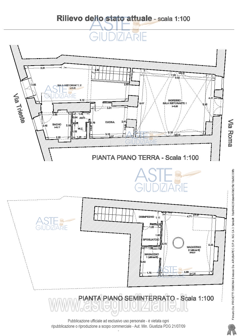 Planimetria del bene