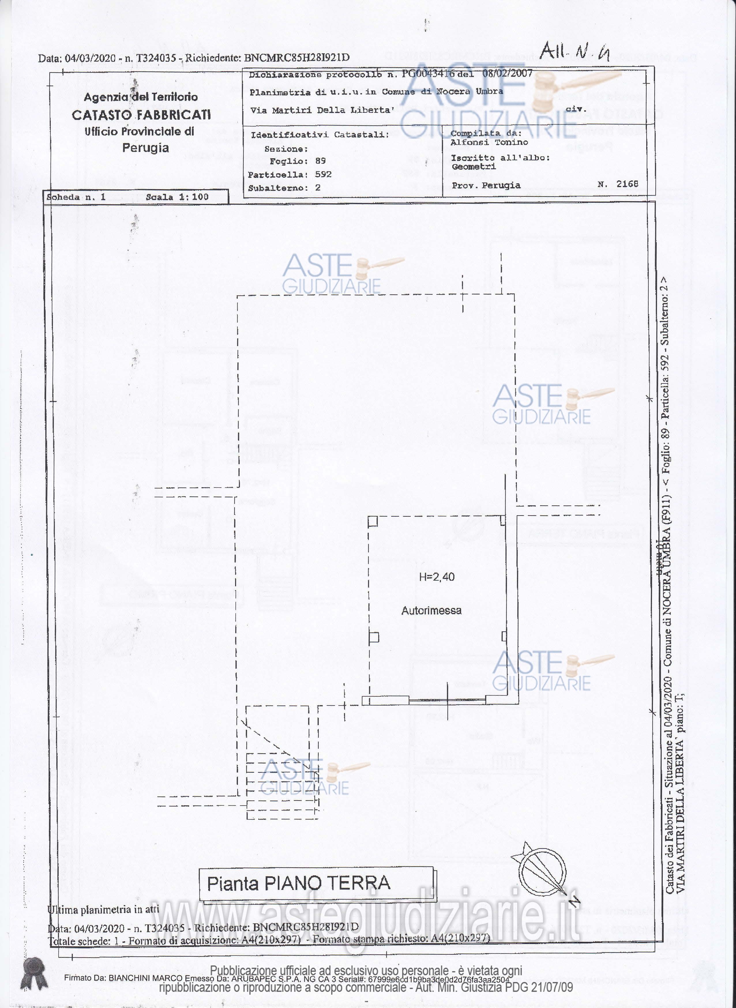 Planimetria del bene