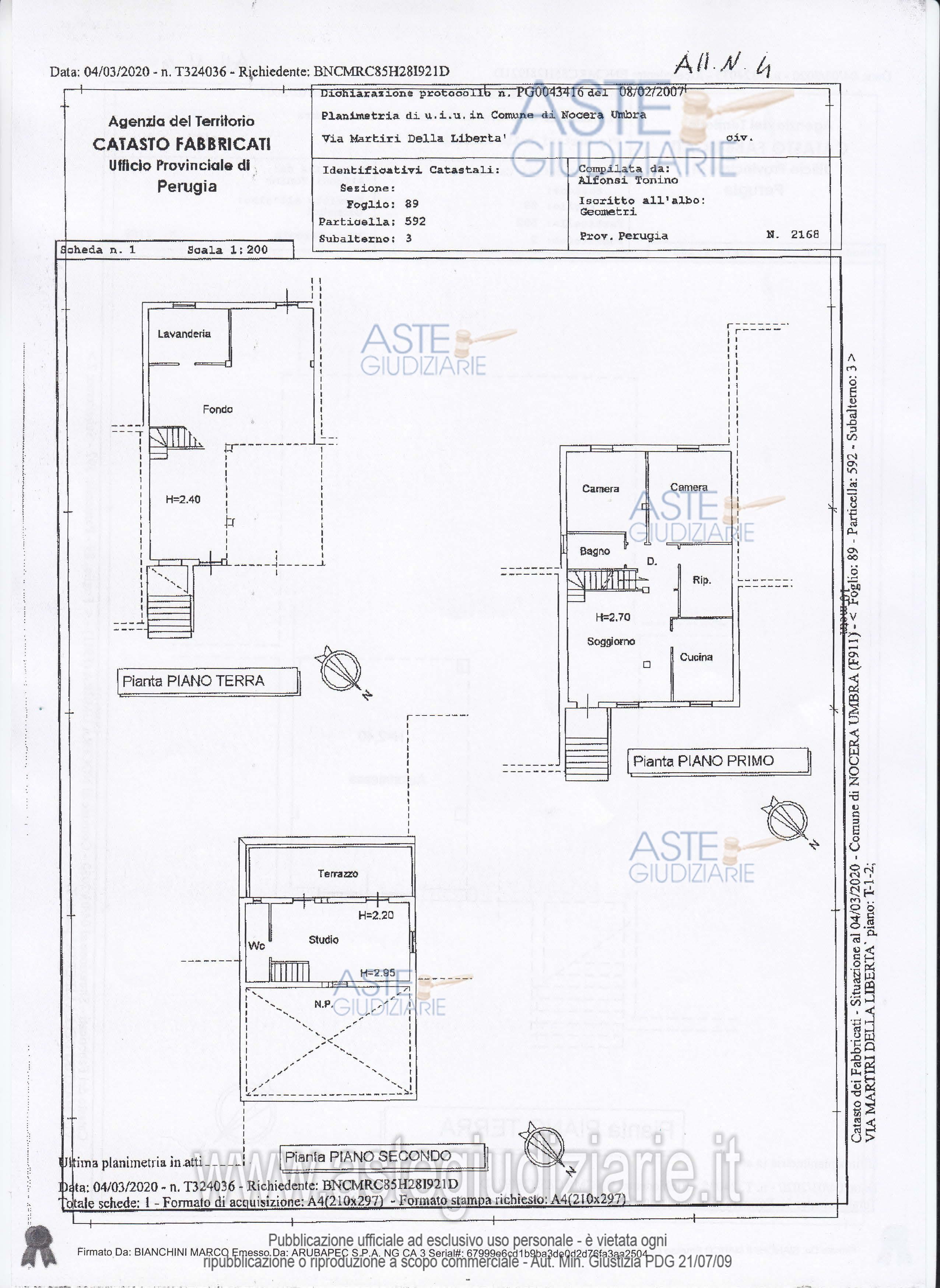 Planimetria del bene