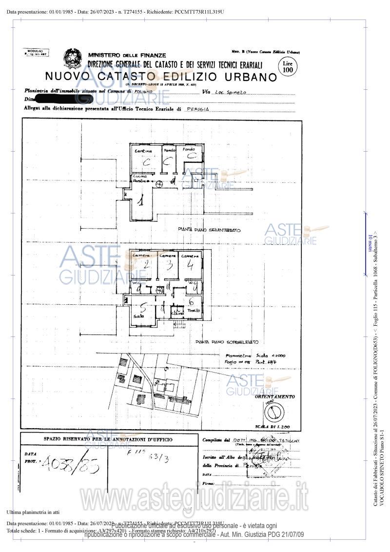 Planimetria del bene