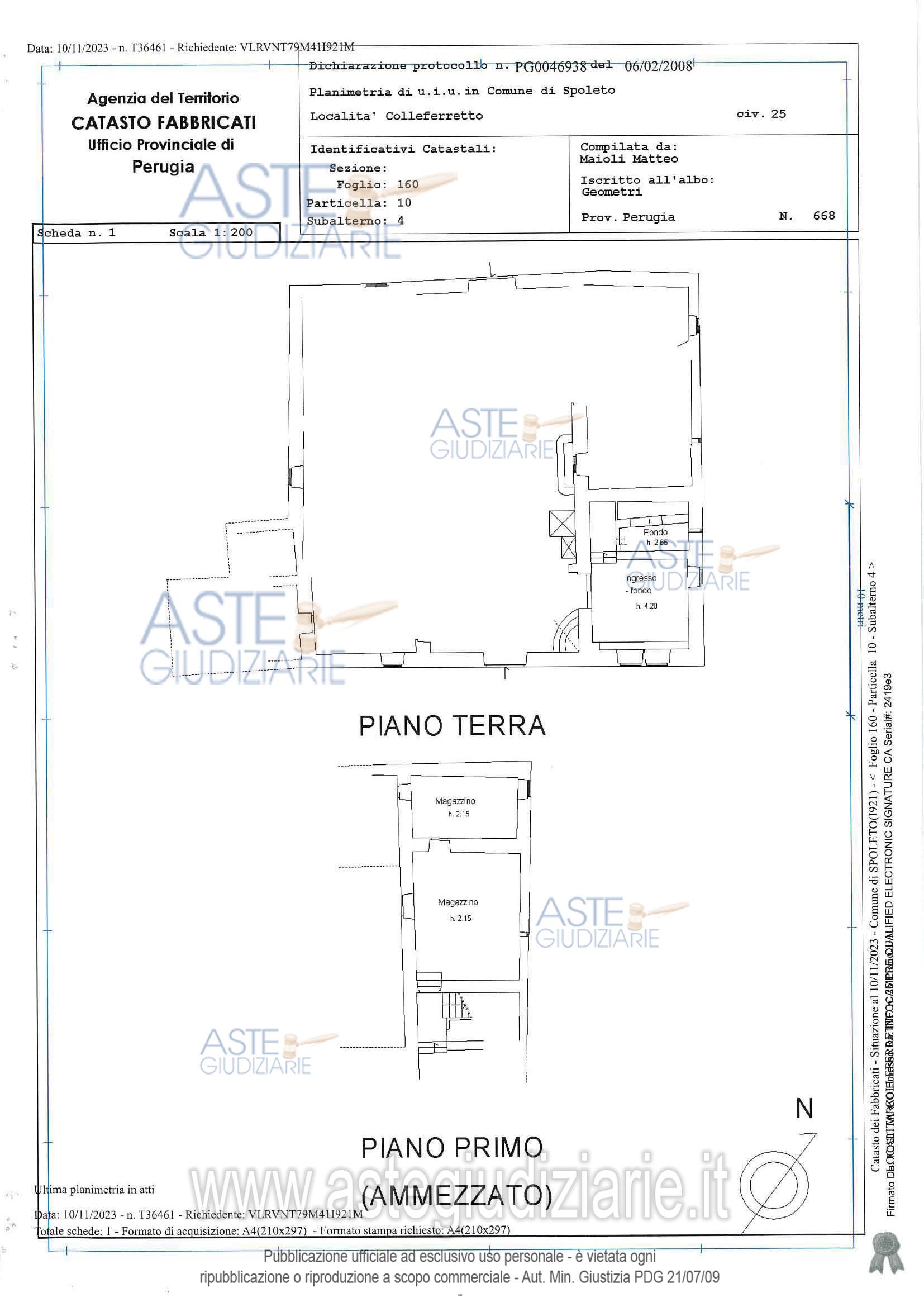 Planimetria del bene