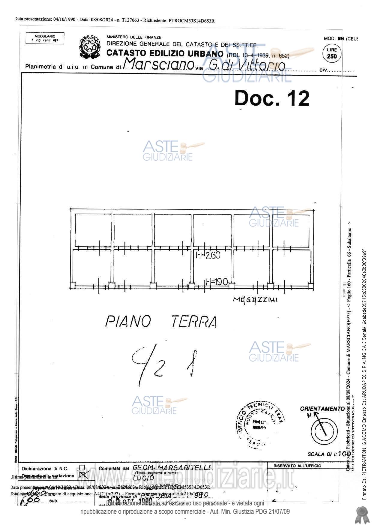 Planimetria del bene