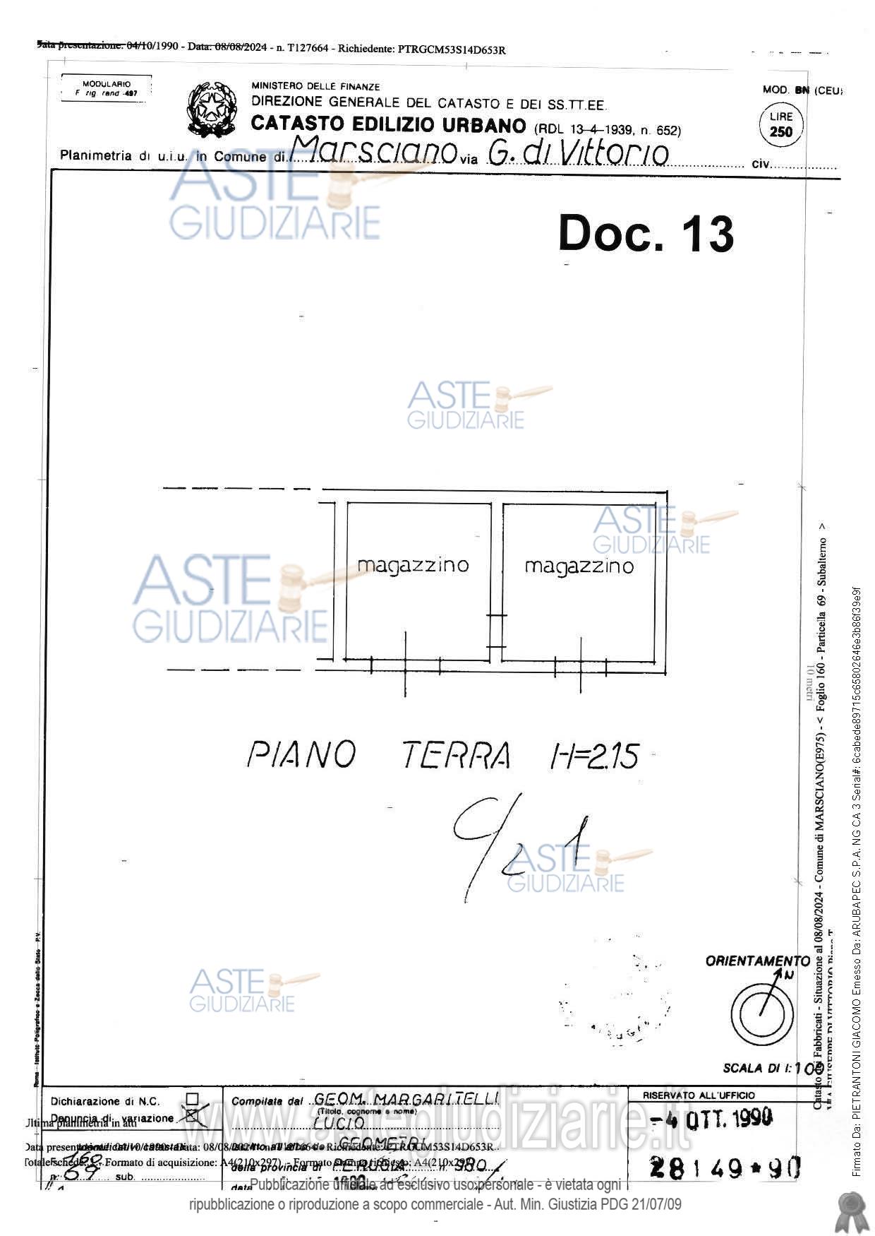 Planimetria del bene